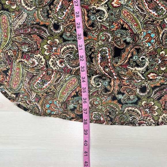 Fig and Flower Tunic Top Dress XL Brown Green Paisley Floral Romantic Flowy - Picture 14 of 14